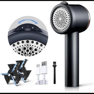 Fabric Shaver Rechargeable Lint Remover, Electric Lint Shaver with 3-Blades